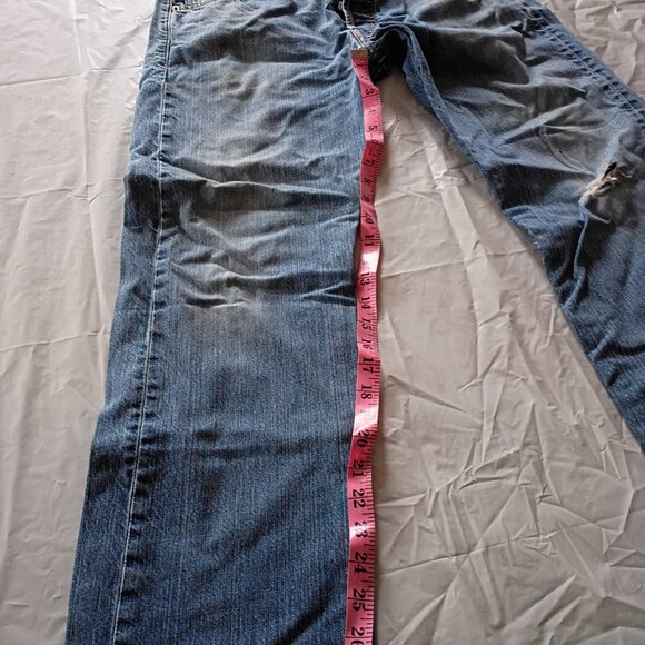 Mens Button Fly Blue Jeans - Picture 6 of 8